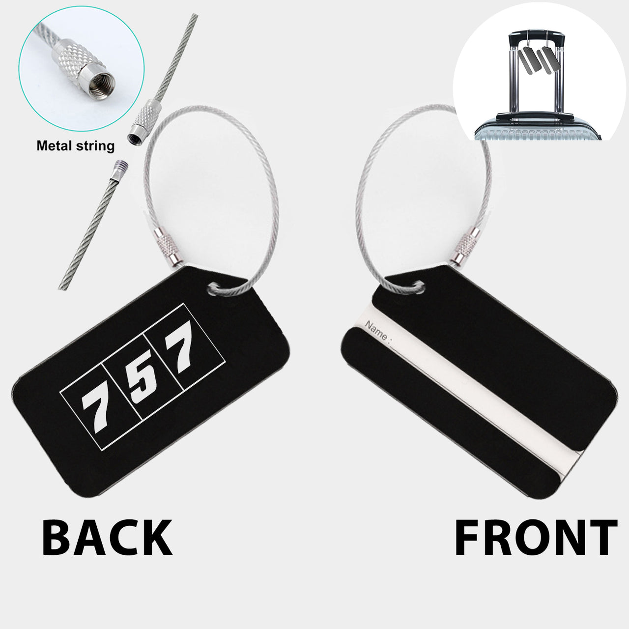 Flat Colourful 757 Designed Fashion Metal Luggage Tags