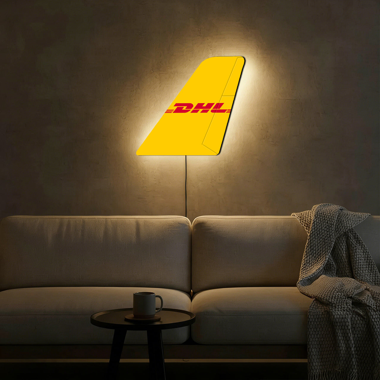 DHL Aviation Designed Metal Wall LED Aircraft Tail
