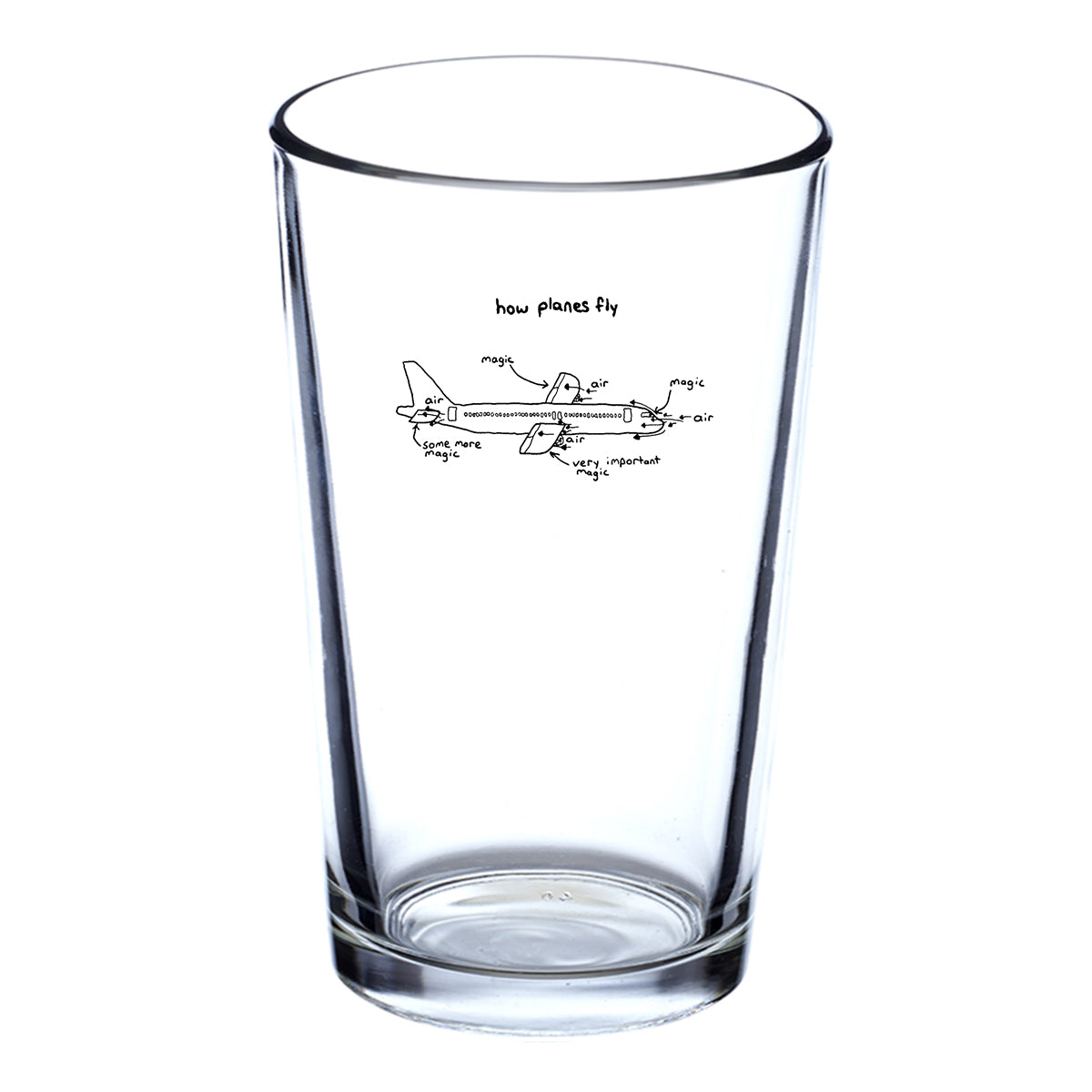 How Planes Fly Designed Beer & Water Glasses