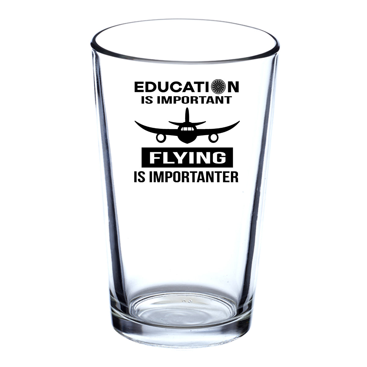 Flying is Importanter Designed Beer & Water Glasses