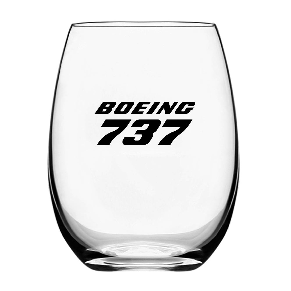 Boeing 737 & Text Designed Water & Drink Glasses
