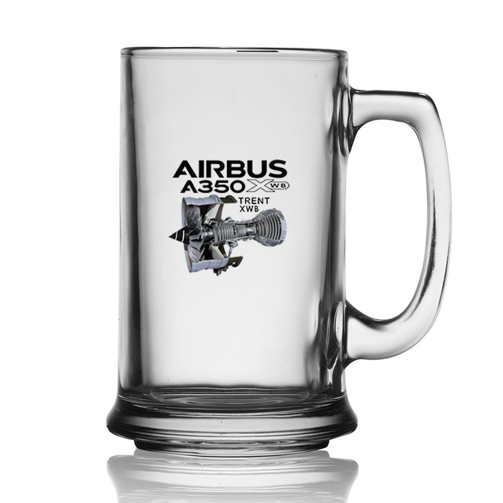 Airbus A350 & Trent Wxb Engine Designed Beer Glass with Holder