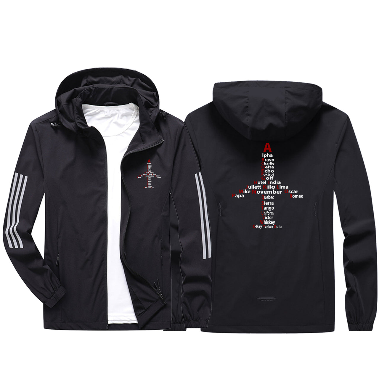 Airplane Shape Aviation Alphabet Sport & Running Jackets