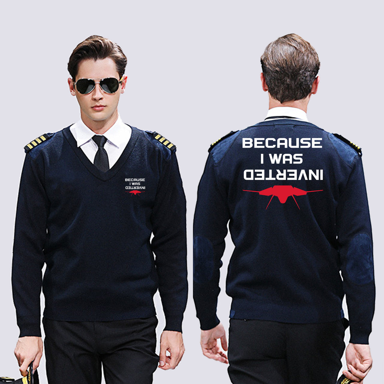 Because I was Inverted Designed Wool Pilot Sweaters