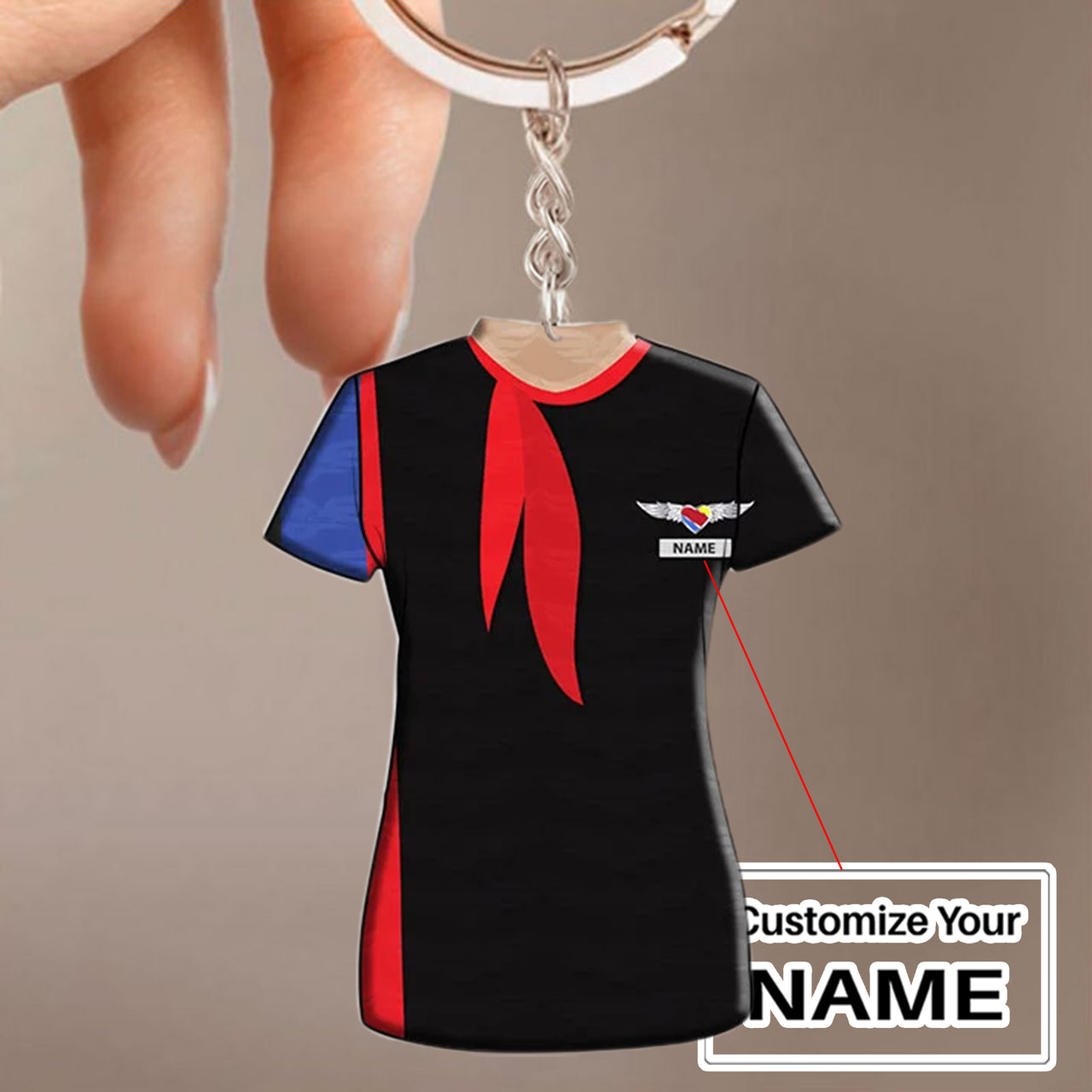 Southwest Airlines Uniform Acrylic Keychain