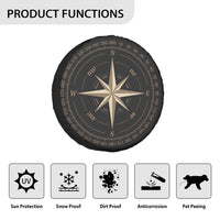 Thumbnail for Black Vintage Style Compass Designed Tire Cover Cases