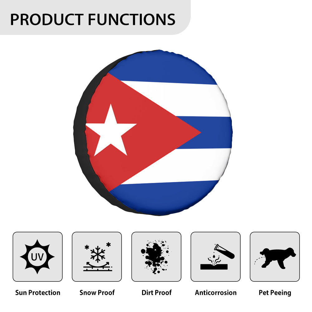 Cuba Flag Designed Tire Cover Cases
