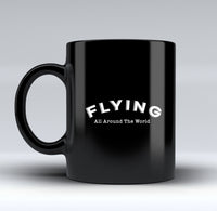 Thumbnail for Flying All Around The World Designed Black Mugs