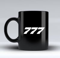 Thumbnail for 777 Flat Text Designed Black Mugs