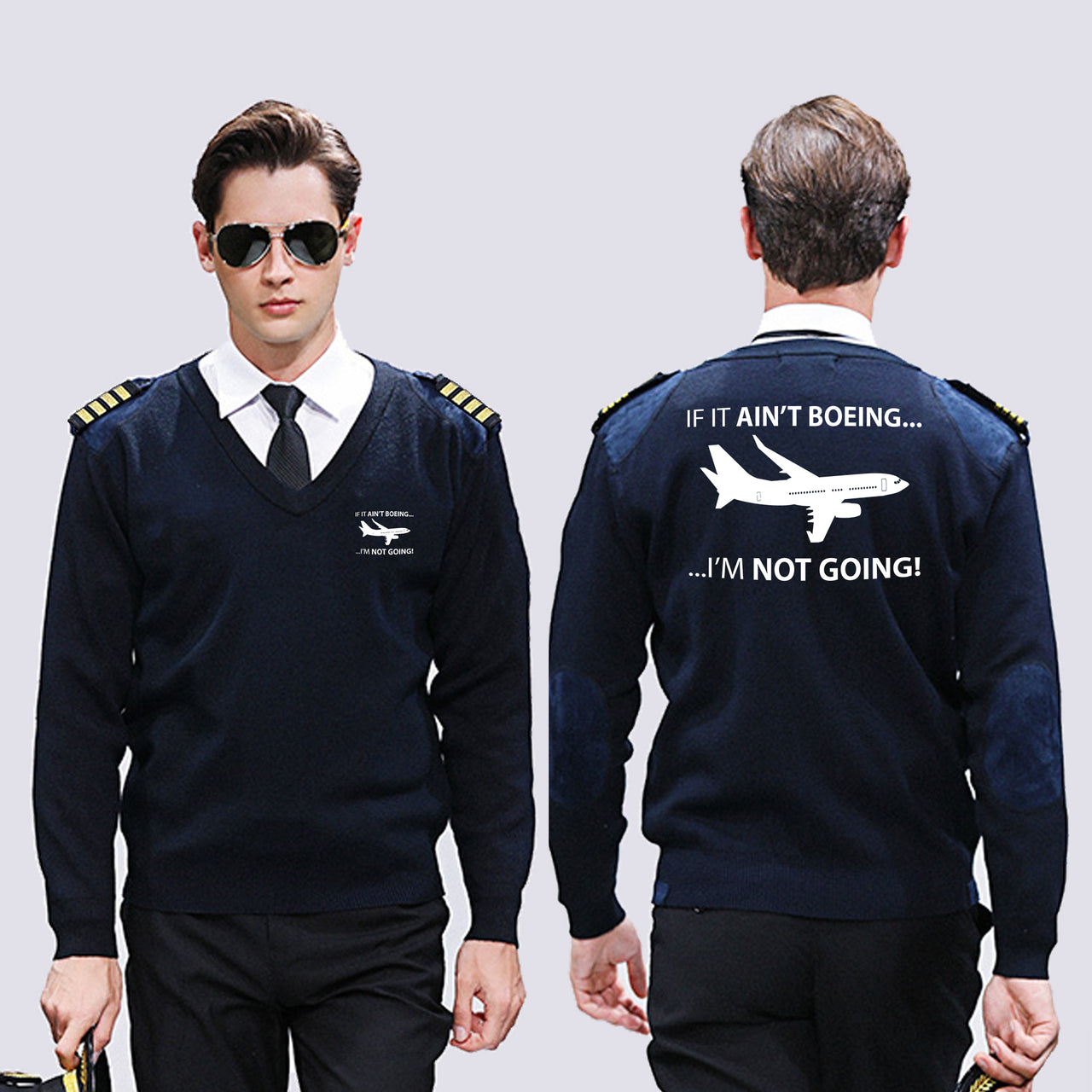 If It Ain't Boeing I'm Not Going! Designed Wool Pilot Sweaters