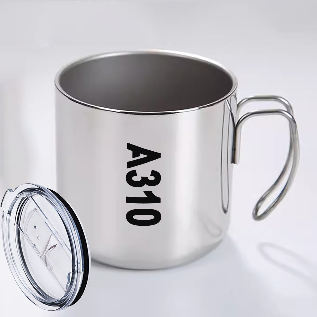 A310 Text Designed Stainless Steel Portable Mugs