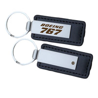 Thumbnail for Boeing 767 & Text Faux Leather Key Chains