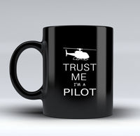 Thumbnail for Trust Me I'm a Pilot (Helicopter) Designed Black Mugs