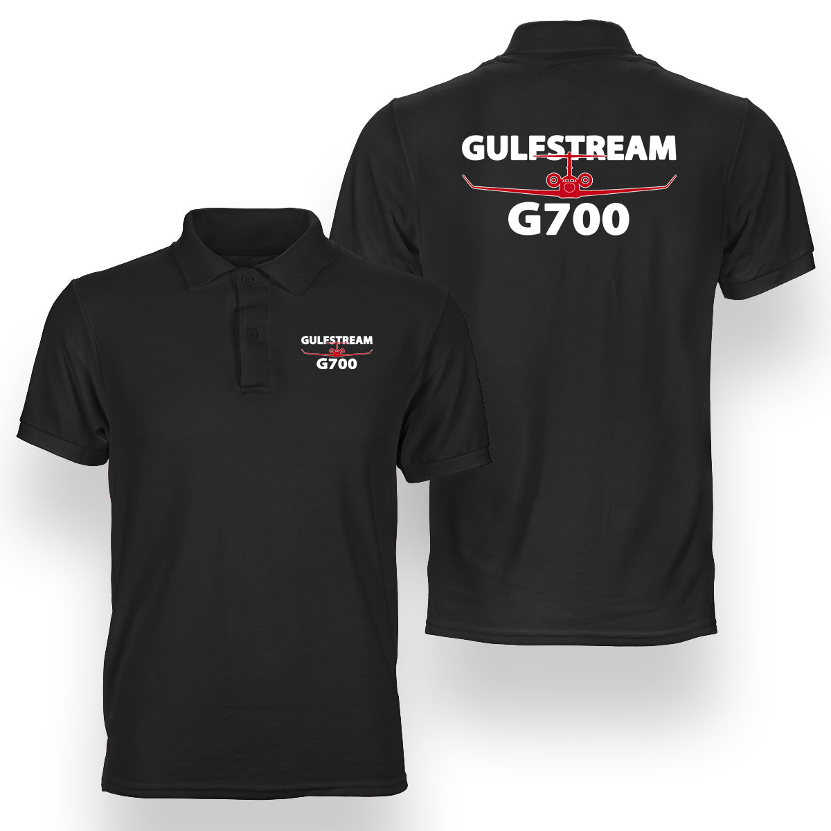 Amazing Gulfstream G700 Designed Double Side Polo T-Shirts