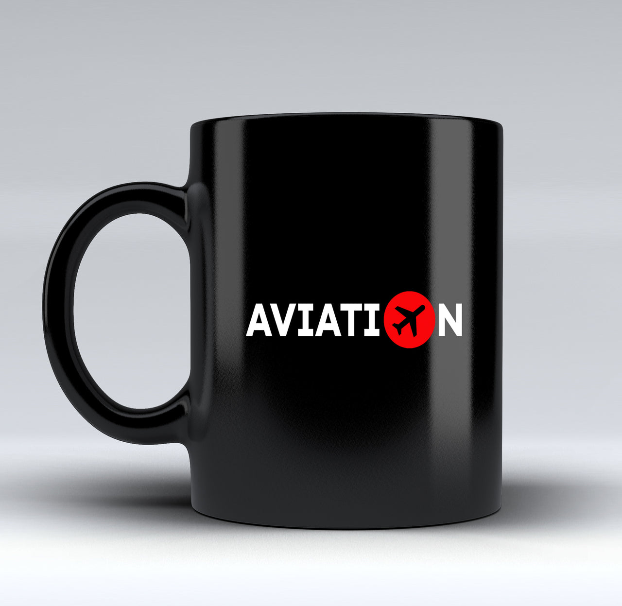 Aviation Designed Black Mugs