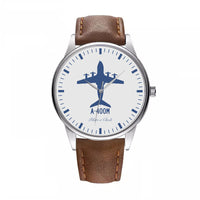 Thumbnail for Airbus A400M Designed Fashion Leather Strap Watches