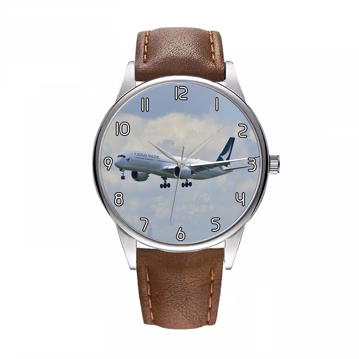 Cathay Pacific Airbus A350 Designed Fashion Leather Strap Watches