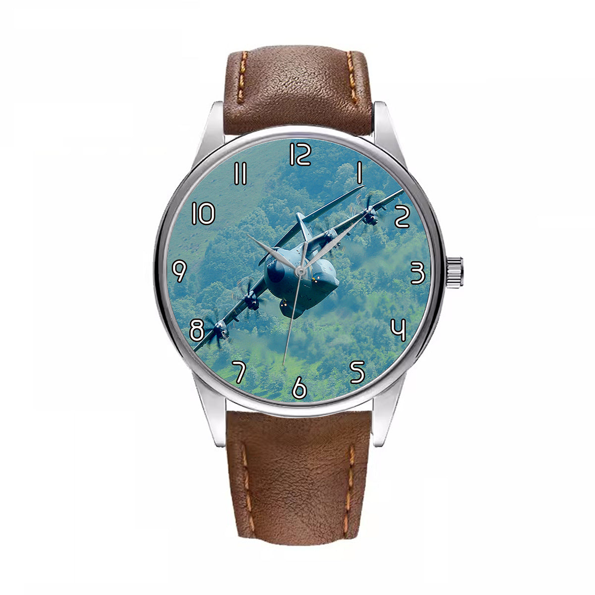 Cruising Airbus A400M Designed Fashion Leather Strap Watches