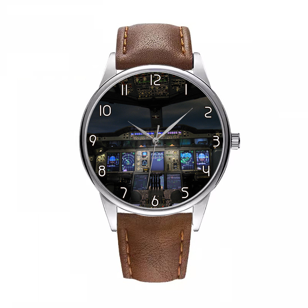 Airbus A380 Cockpit Designed Fashion Leather Strap Watches
