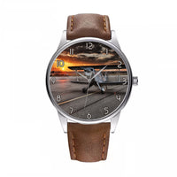 Thumbnail for Beautiful Show Airplane Designed Fashion Leather Strap Watches