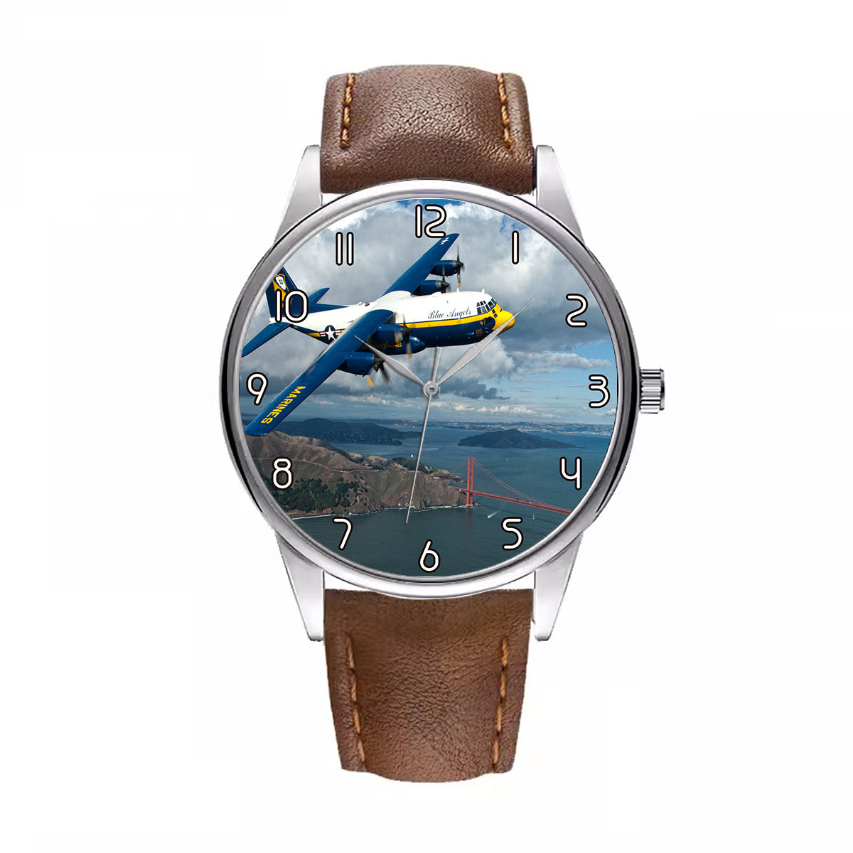 Blue Angels & Bridge Designed Fashion Leather Strap Watches
