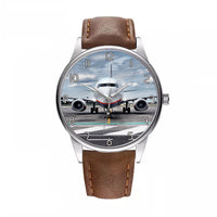 Thumbnail for Amazing Clouds and Boeing 737 NG Designed Fashion Leather Strap Watches