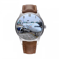 Thumbnail for American Airlines A321 Designed Fashion Leather Strap Watches