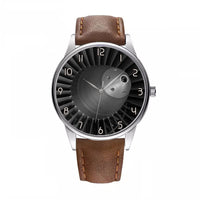 Thumbnail for Super View of Jet Engine Designed Fashion Leather Strap Watches