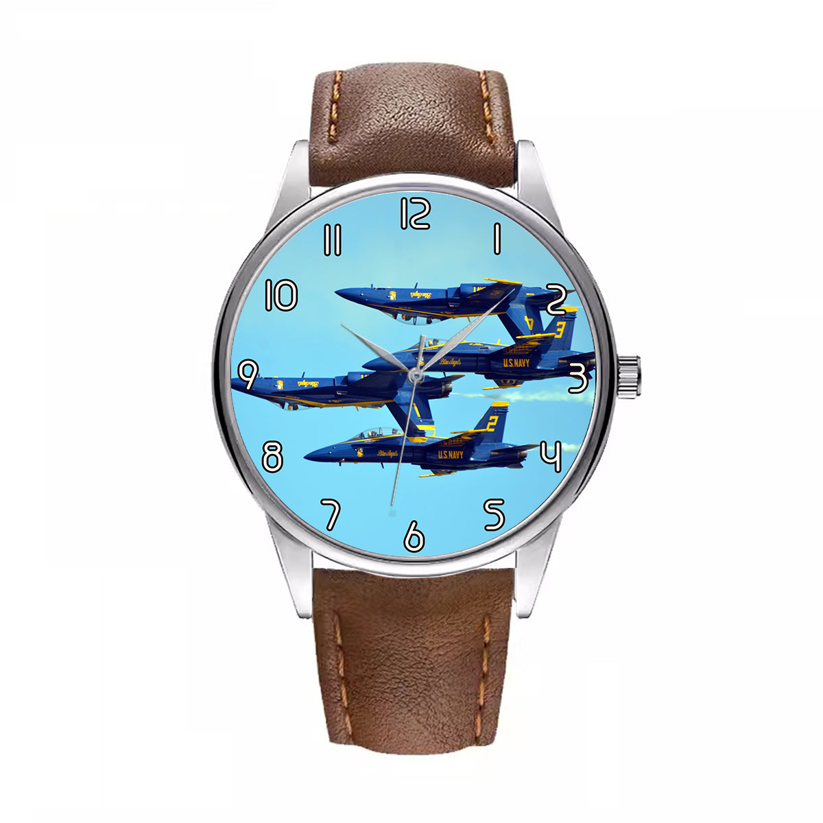 US Navy Blue Angels Designed Fashion Leather Strap Watches