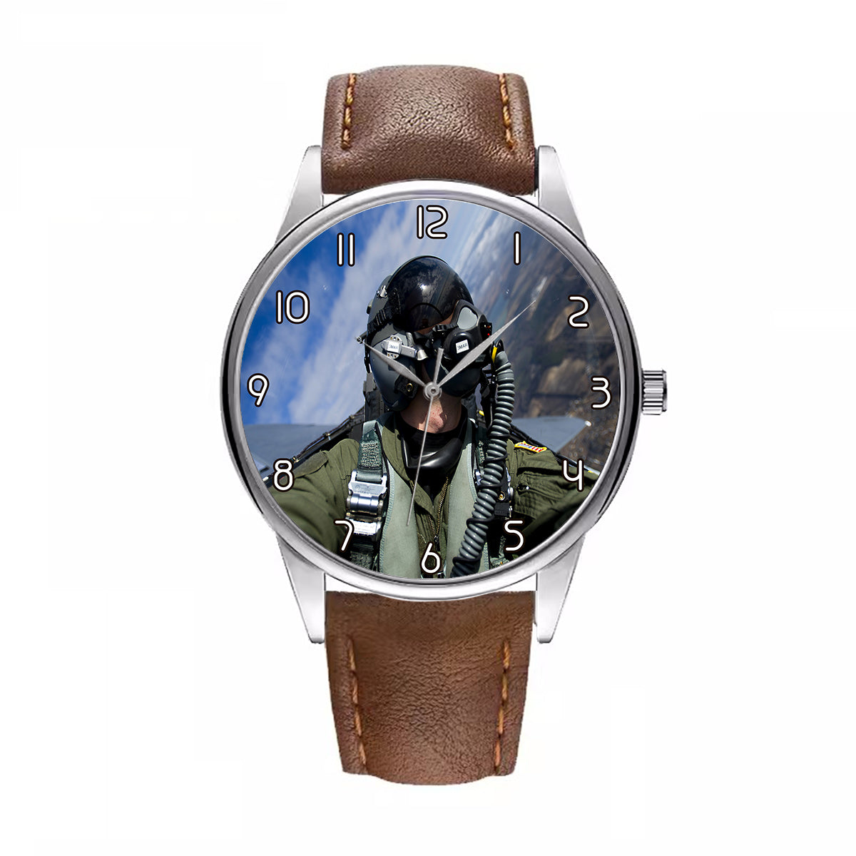Amazing Military Pilot Selfie Designed Fashion Leather Strap Watches