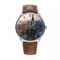 Thumbnail for Amazing City View from Helicopter Cockpit Designed Fashion Leather Strap Watches