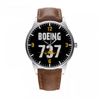 Thumbnail for Boeing 737 Designed Designed Fashion Leather Strap Watches