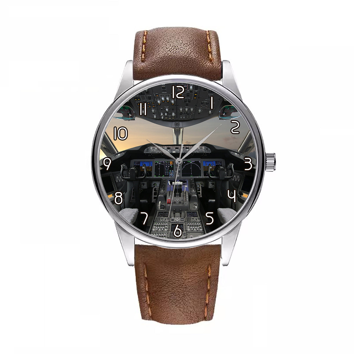 Boeing 787 Cockpit Designed Fashion Leather Strap Watches