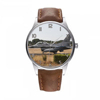 Thumbnail for Fighter Jet 16 From Side Designed Fashion Leather Strap Watches
