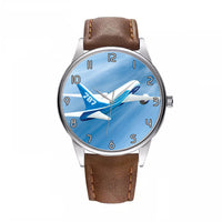 Thumbnail for Beautiful Painting of Boeing 787 Dreamliner Designed Fashion Leather Strap Watches