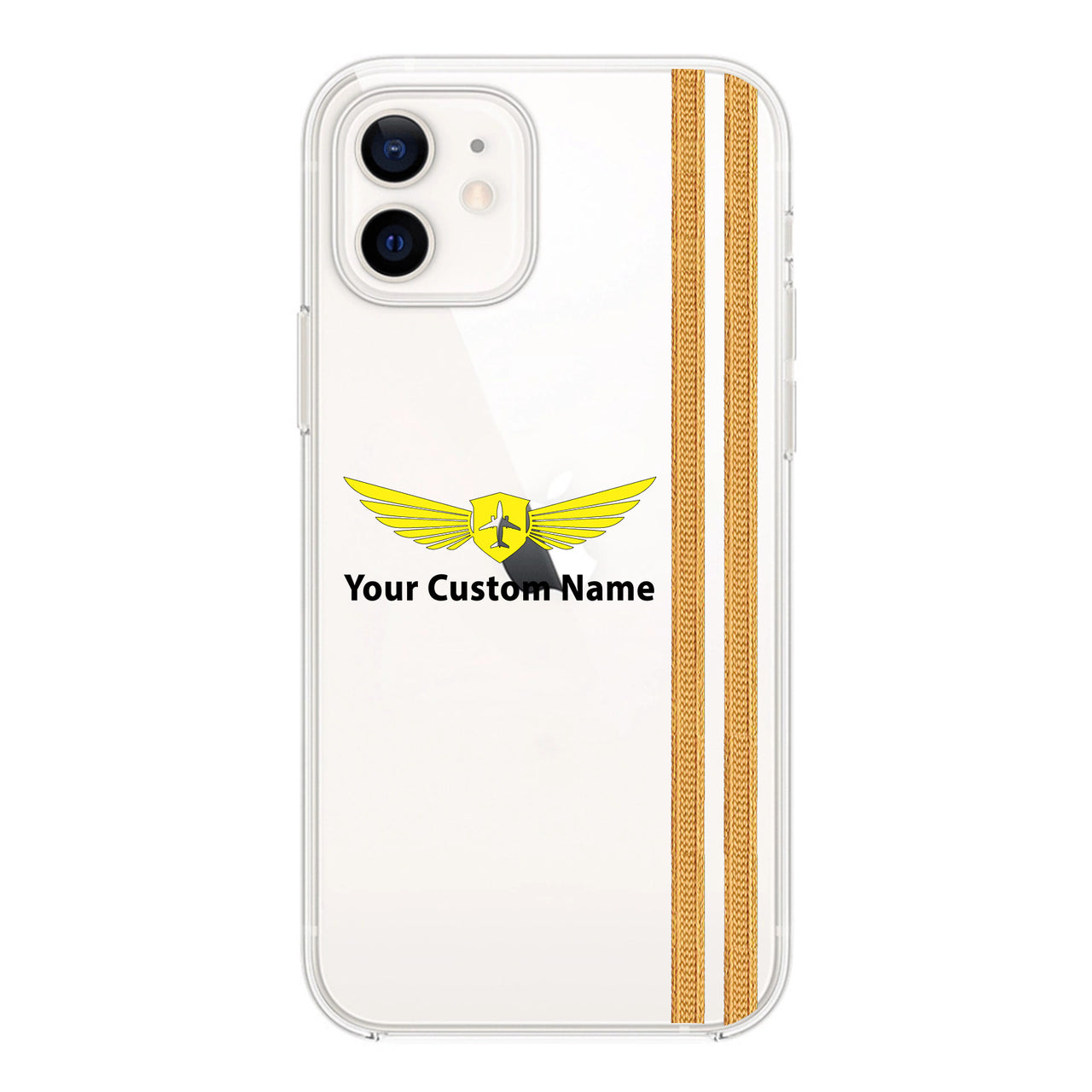 Custom Name + Special "GOLDEN" Epualettes (4,3,2 Lines) Designed Transparent Silicone iPhone Cases