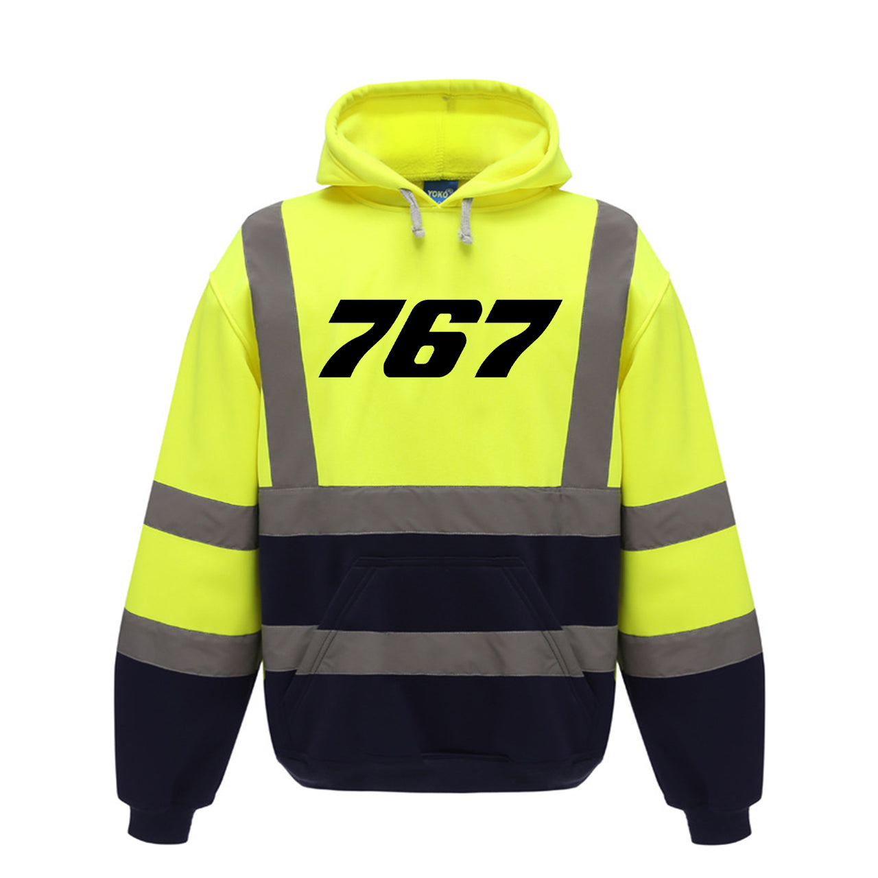 767 Flat Text Designed Reflective Hoodies