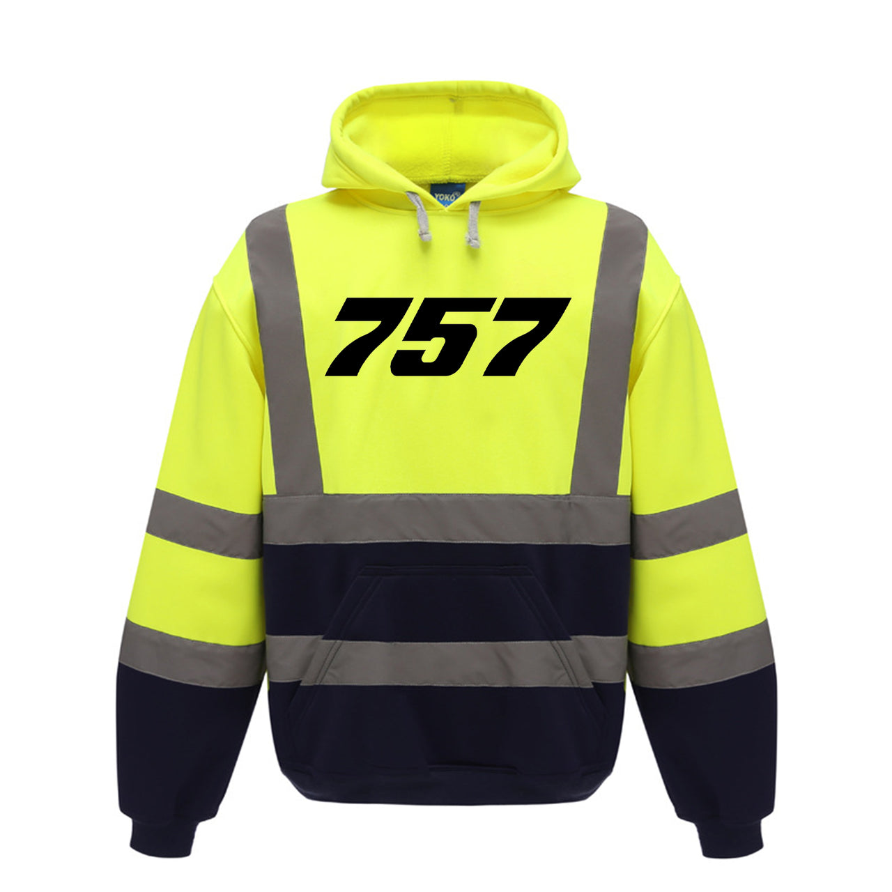 757 Flat Text Designed Reflective Hoodies