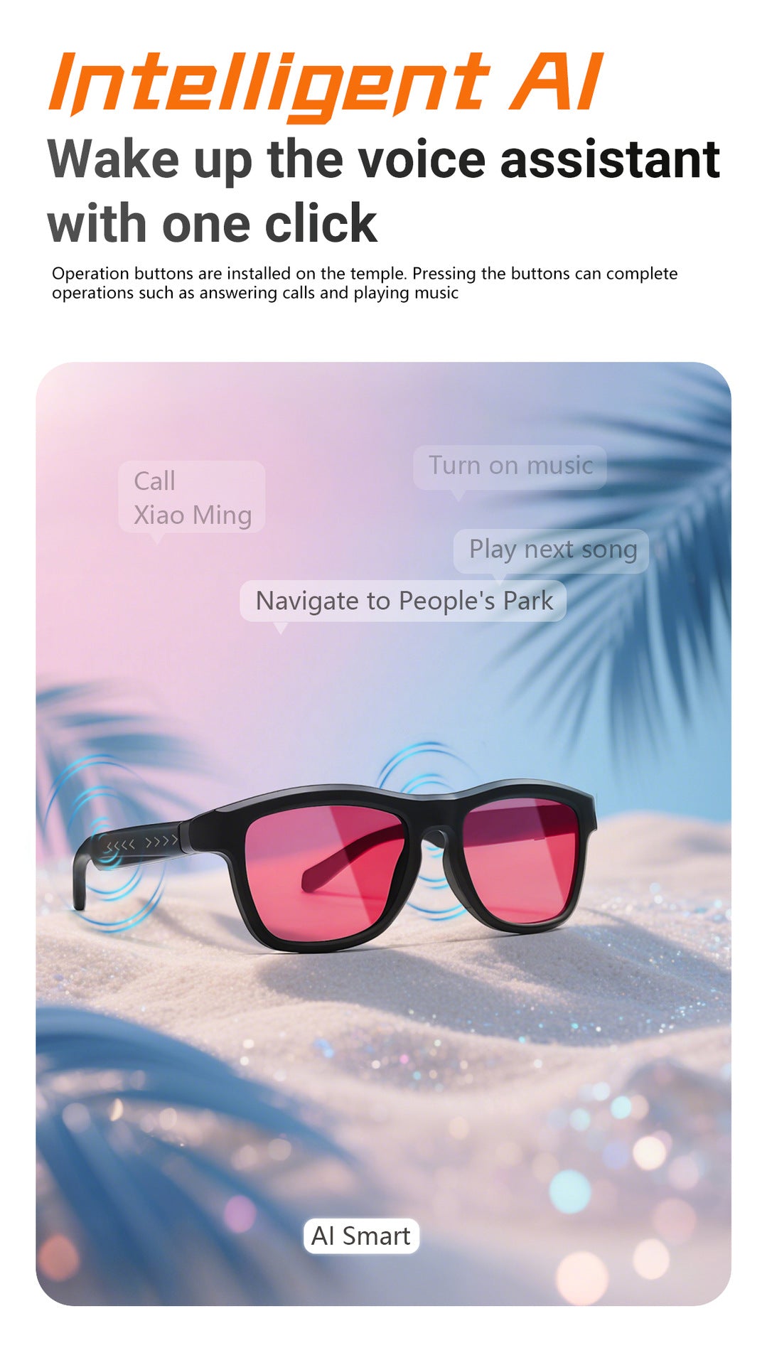 All-in-One GV90 Smart Glasses: Photochromic, Adjustable Light, Bluetooth Calls, Music & AI Translation