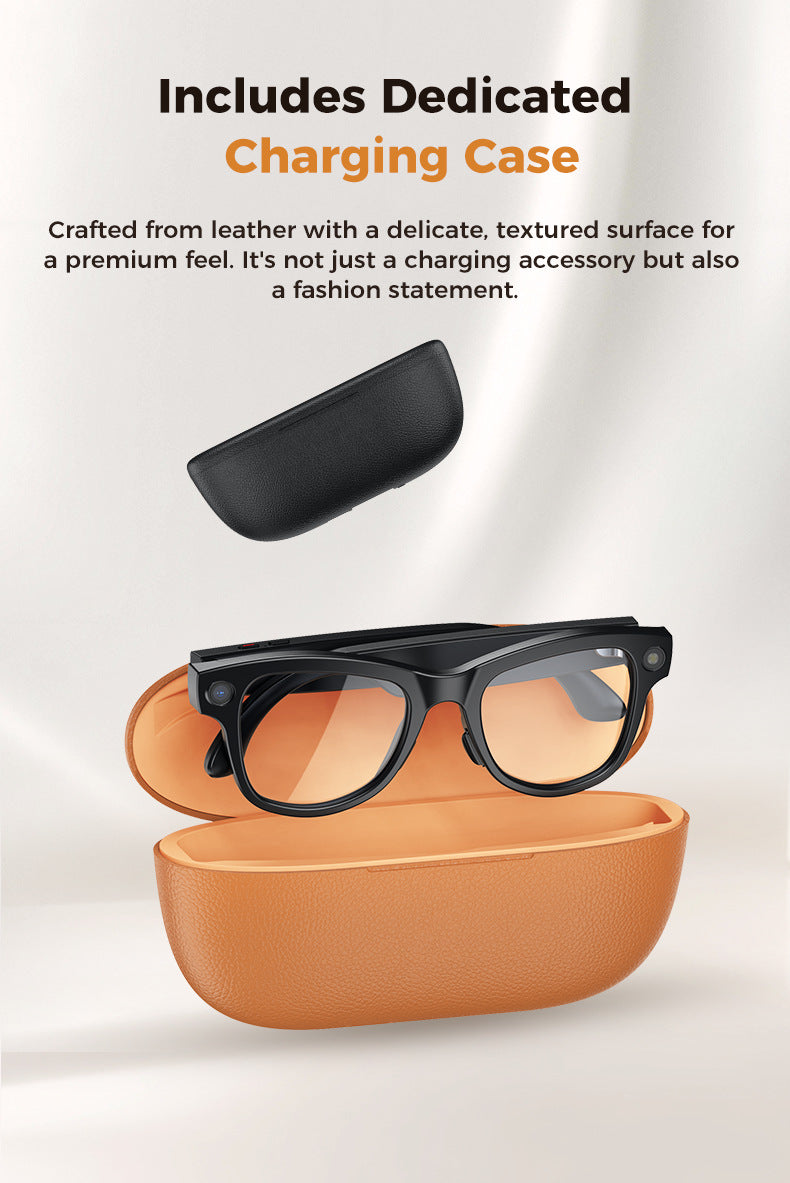 Smart Camera Glasses M02Ultra: AI-Powered, WiFi, Navigation & Convenient Charging Case