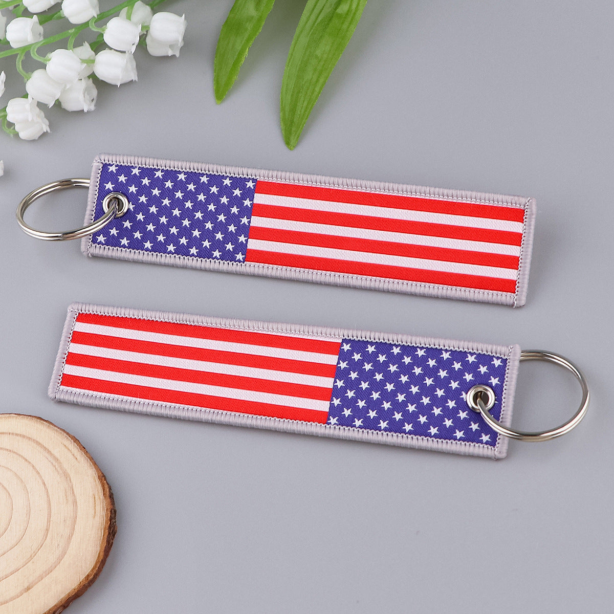 United States Flag Designed Key Chains