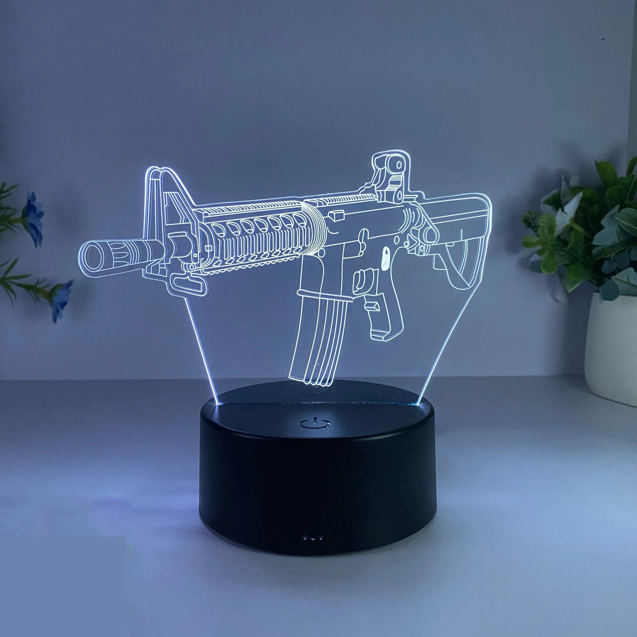 3D Submachine Gun Modeling Designed Night Lamp