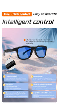Thumbnail for All-in-One GV90 Smart Glasses: Photochromic, Adjustable Light, Bluetooth Calls, Music & AI Translation