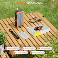 Thumbnail for 20000mAh Solar Power Bank: 4 Built-in Cables, Hand Crank, 6 Outputs/4 Inputs