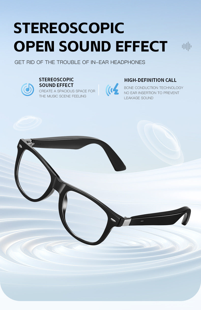 Stylish Women's Smart Glasses L3: Anti-Blue Light, Music, Voice Assistant & Easy Touch Control