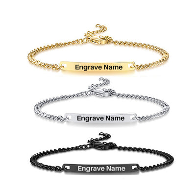 Side view of Super Quality Customizable Titanium Steel Bracelets (Woman) aviation bracelet in polished metal, polished finish.
