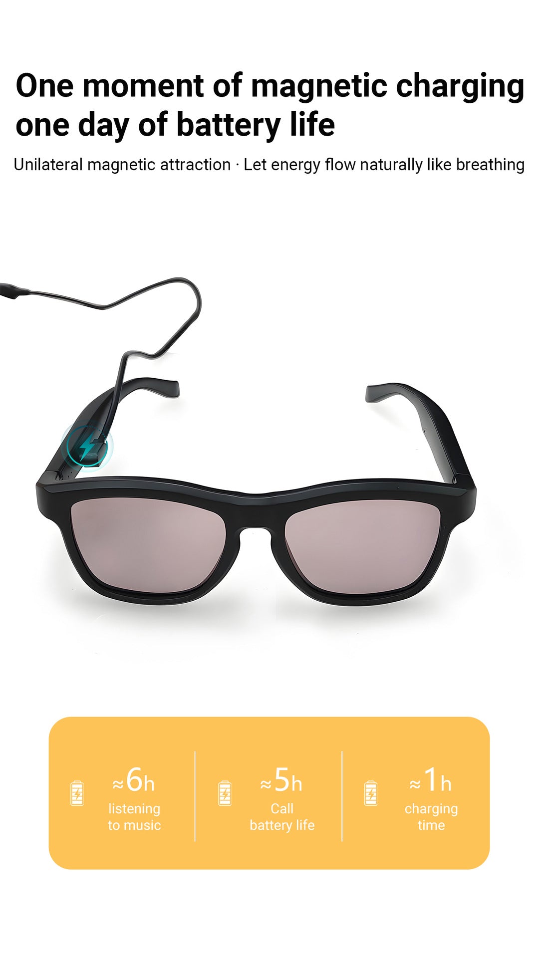 All-in-One GV90 Smart Glasses: Photochromic, Adjustable Light, Bluetooth Calls, Music & AI Translation