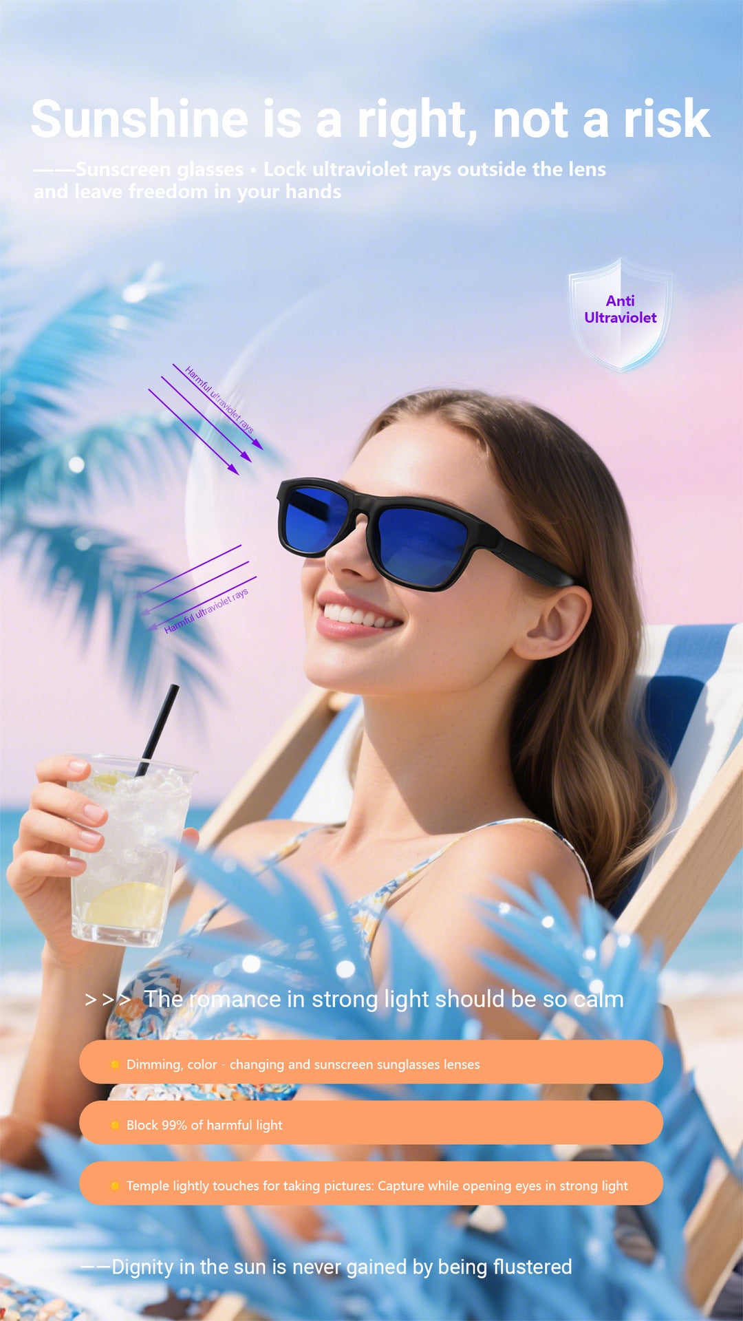 All-in-One GV90 Smart Glasses: Photochromic, Adjustable Light, Bluetooth Calls, Music & AI Translation