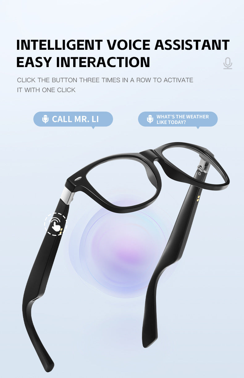 Stylish Women's Smart Glasses L3: Anti-Blue Light, Music, Voice Assistant & Easy Touch Control