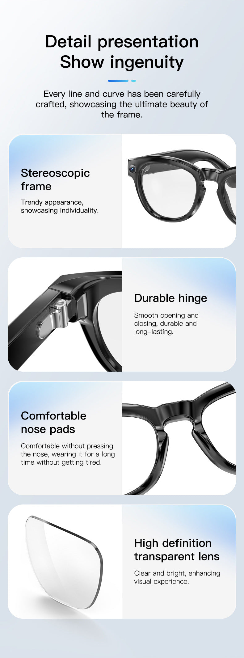 GS380 Smart Wearable Glasses: AI Camera, Translation & Navigation - All in One